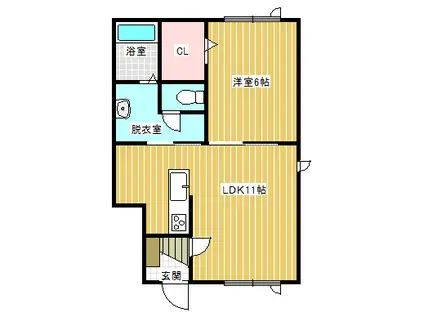 スウィートA II(1LDK/2階)の間取り写真