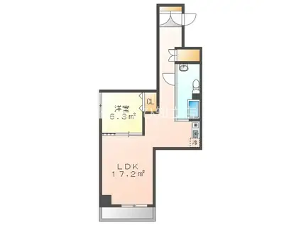 KAGAYAKI SQUARE(1LDK/9階)の間取り写真