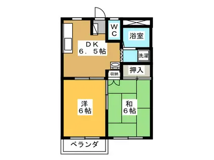 POPS(2DK/1階)の間取り写真