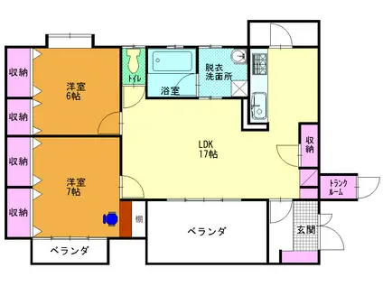 AKIハウス中野V(2LDK/2階)の間取り写真