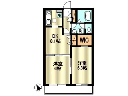 リビオンドルチェ(2DK/1階)の間取り写真