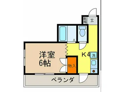 コーポ竹内(1K/2階)の間取り写真