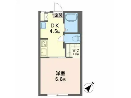 ナウハイム(1DK/1階)の間取り写真