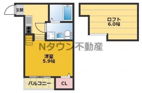 ファンタジアン名駅西(1K/1階)の間取り写真