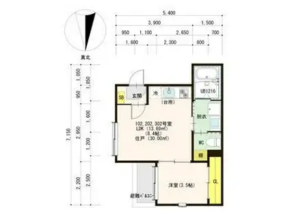 DORSIA(1LDK/2階)の間取り写真