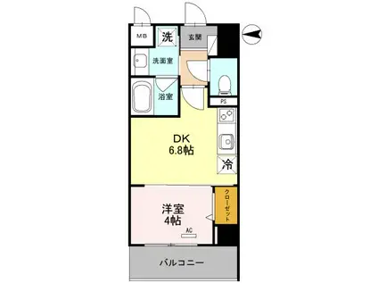 インフィニティ(1DK/5階)の間取り写真