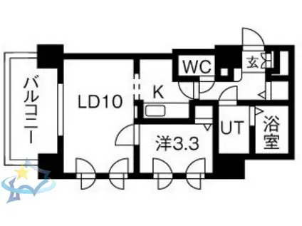 UURコート札幌北三条(1LDK/13階)の間取り写真