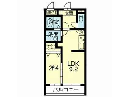 ライズ熊本駅南(1LDK/1階)の間取り写真