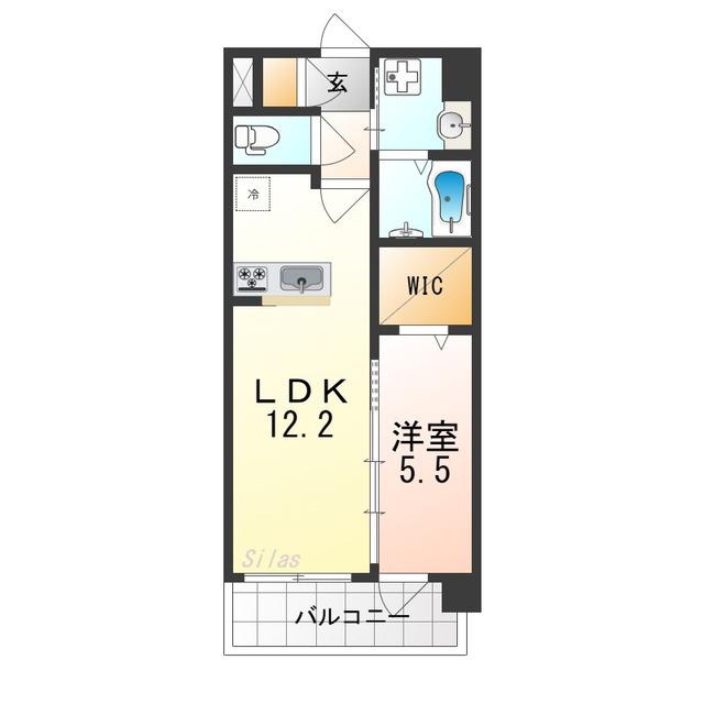 スプランディッド天王寺サウス(1LDK/2階)の間取り写真
