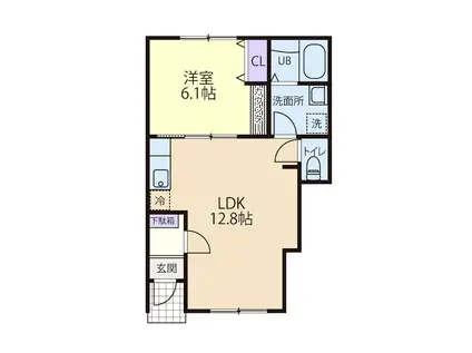チェリーパーク A(1LDK/1階)の間取り写真