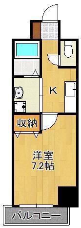 BERGAMOTTO三萩野(1K/4階)の間取り写真