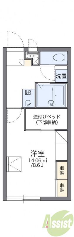 レオパレスMAY21石橋(1K/2階)の間取り写真