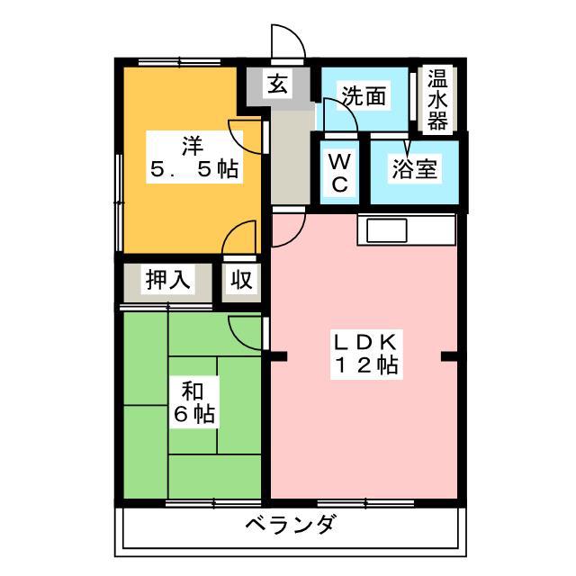 マイン96(2LDK/2階)の間取り写真