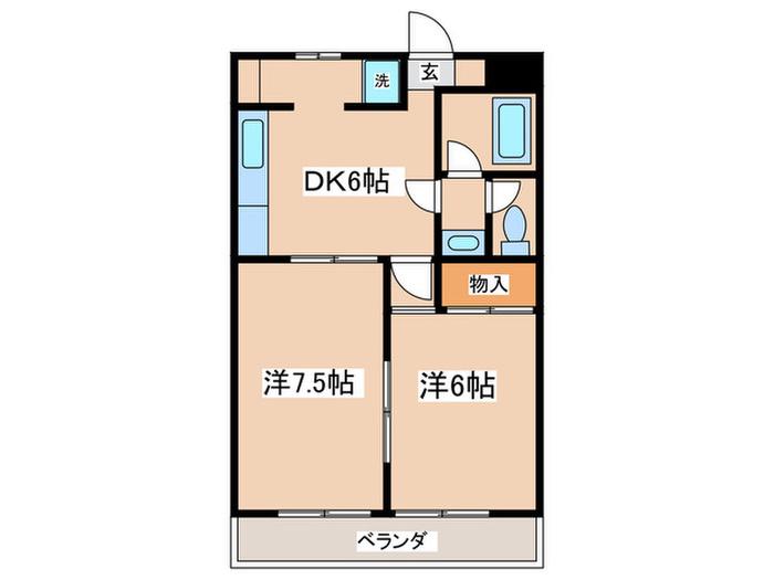 桜花マンション(2DK/3階)の間取り写真