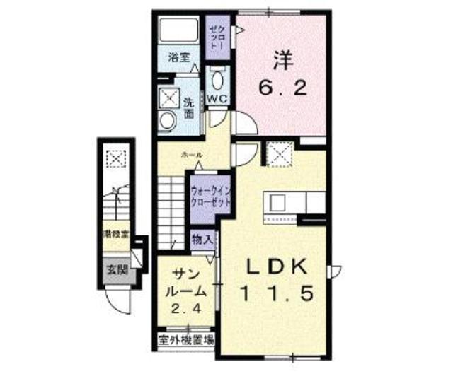 ドミールトキワ(1LDK/2階)の間取り写真