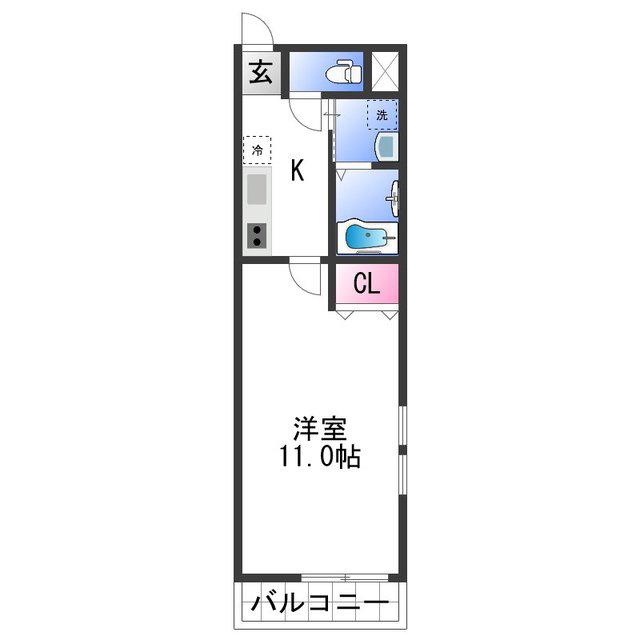 フジパレス市駅東VI番館(1K/1階)の間取り写真