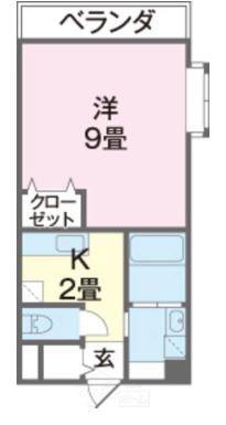 GRANDIOS前原(1K/1階)の間取り写真