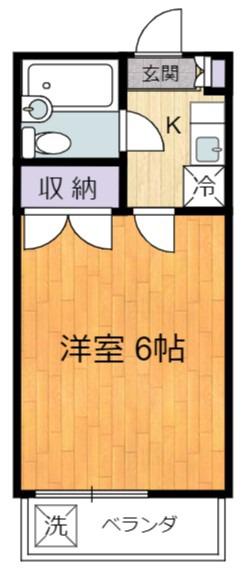 サンライズII(1K/2階)の間取り写真