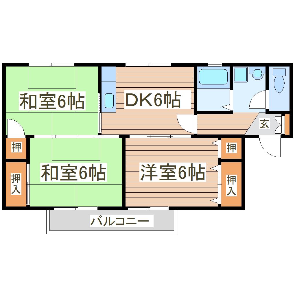 クレールエイワ(3DK/2階)の間取り写真