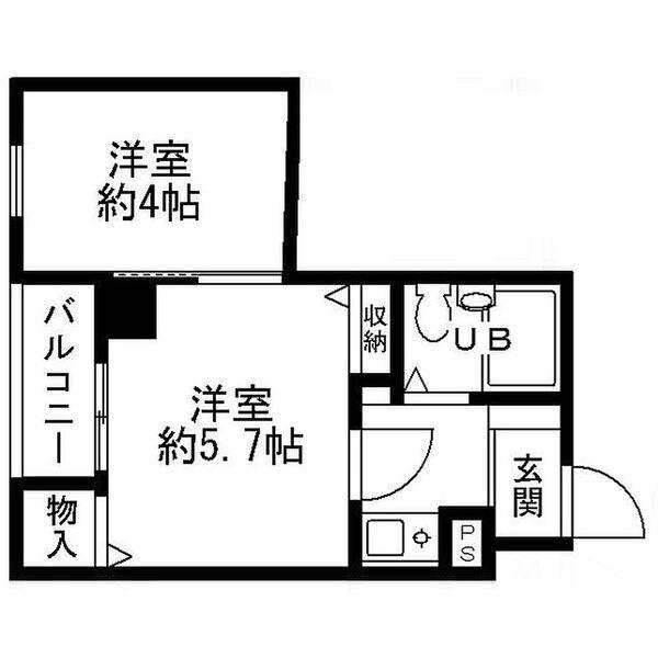 CORNICHE長瀬(2K/3階)の間取り写真
