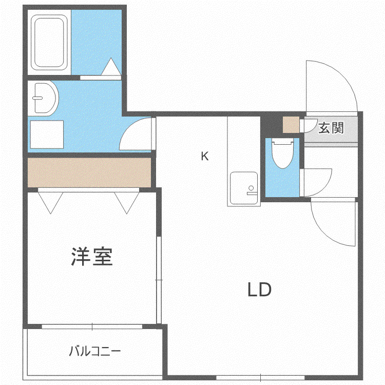 LEIA札幌(1LDK/4階)の間取り写真