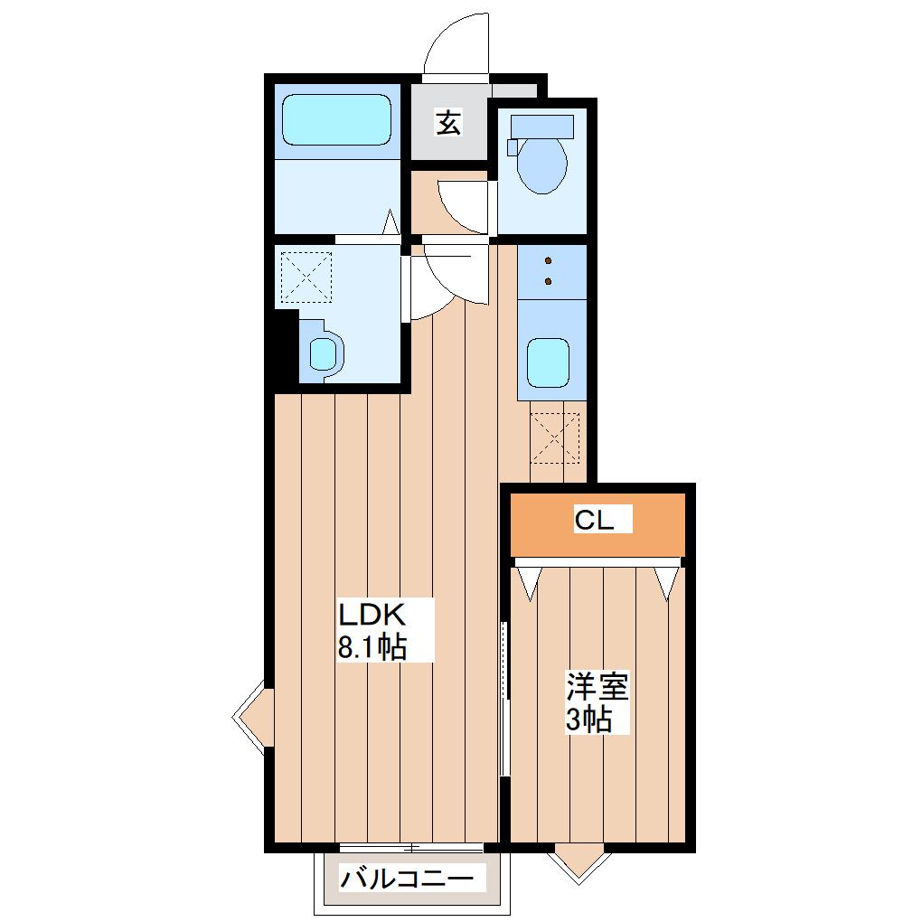 CASA TELA(1LDK/1階)の間取り写真