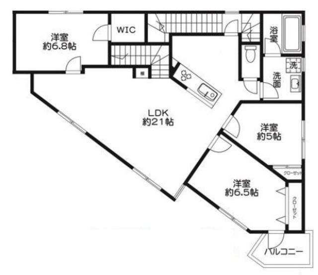 柿の木坂マンション(3LDK/2階)の間取り写真