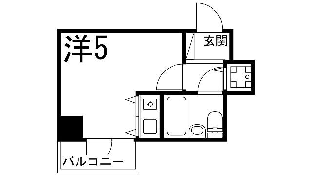 朝日プラザサウスコア姫路(1K/6階)の間取り写真