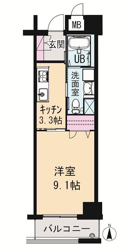 アイステージ幸町(1K/3階)の間取り写真