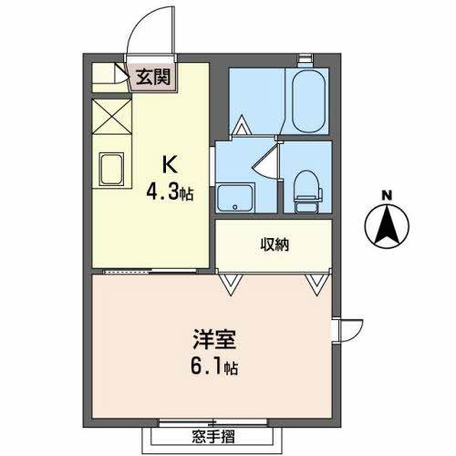フレグランスSAWA(1K/1階)の間取り写真