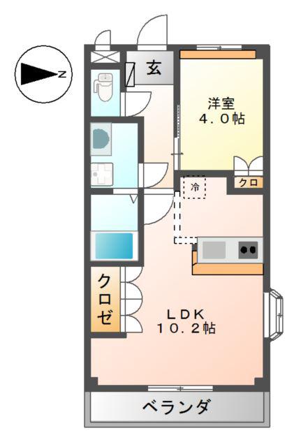 ドルチェ(1LDK/2階)の間取り写真
