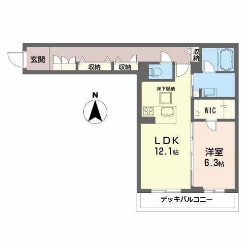 クオレール(1LDK/1階)の間取り写真