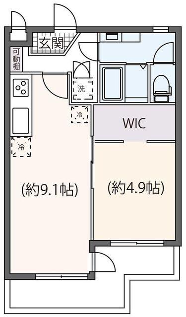 グリーンコーポ中央林間(1LDK/2階)の間取り写真