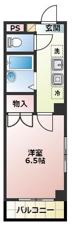 COLORS所沢(1K/2階)の間取り写真