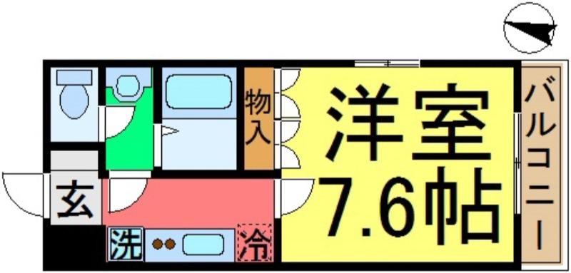 エスポワール(1K/2階)の間取り写真