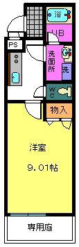 フジパレス里(1K/1階)の間取り写真