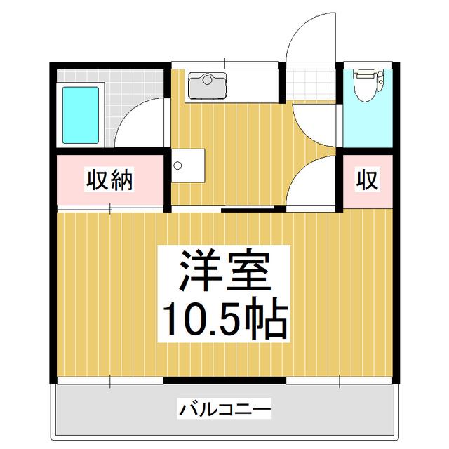 ワタナベハイツC(1K/2階)の間取り写真