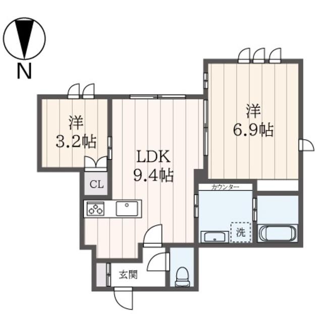 クレールムサシ(1SLDK/1階)の間取り写真