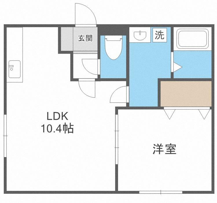 INHERENT1(1LDK/2階)の間取り写真