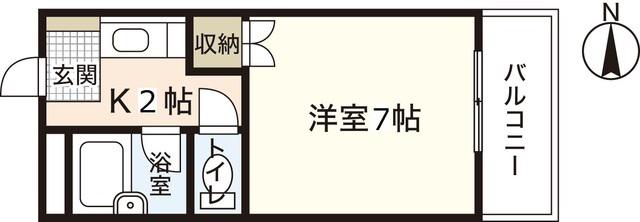 森田ビルNO.2(1K/2階)の間取り写真
