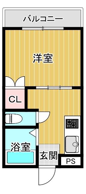 メゾン扇町(1DK/3階)の間取り写真