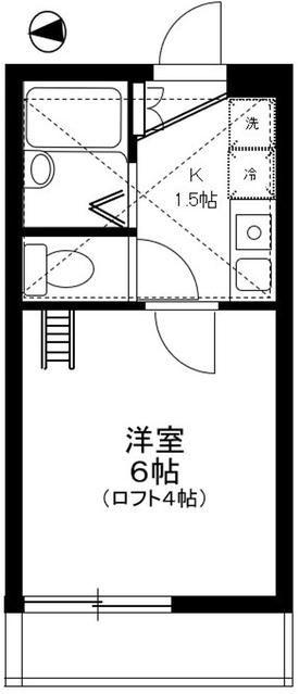 ロバリア古淵(1K/2階)の間取り写真