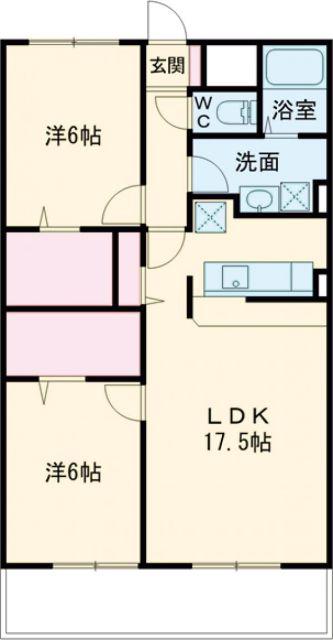 スターシンフォニー(2LDK/2階)の間取り写真