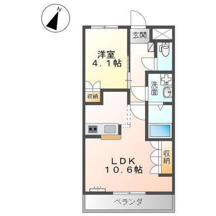 イーピースドゥプリンセス(1LDK/2階)の間取り写真