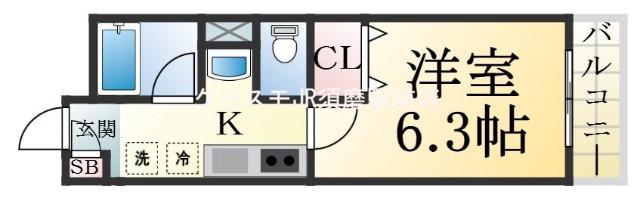 コスティエーロ須磨(1K/1階)の間取り写真