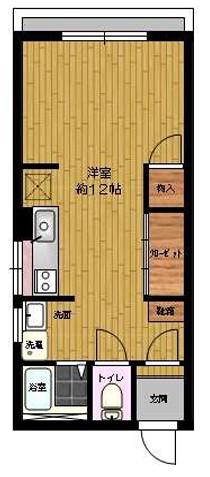 高殿マンション(ワンルーム/2階)の間取り写真
