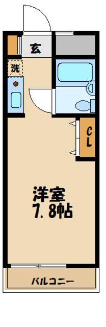 フォーレスト(ワンルーム/2階)の間取り写真