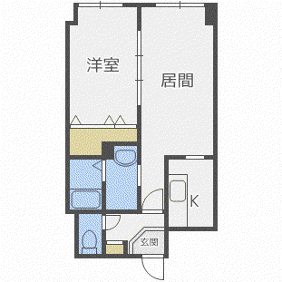 パークヒルズ山鼻(1LDK/5階)の間取り写真