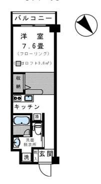 ALL IN KOMAZAWA(1K/3階)の間取り写真
