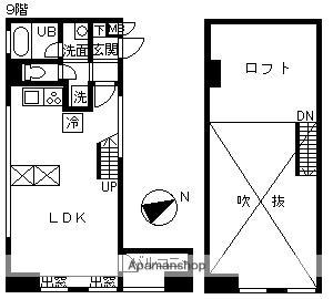 フォンス上之園(1LDK/9階)の間取り写真